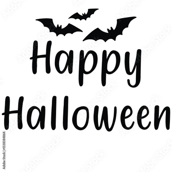 Obraz Happy Halloween lettering with bats