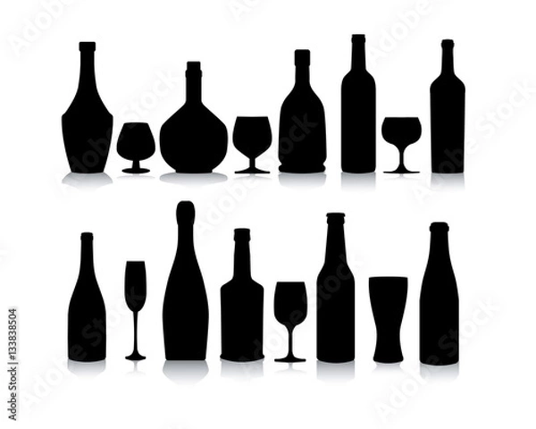 Fototapeta silhouette bottles