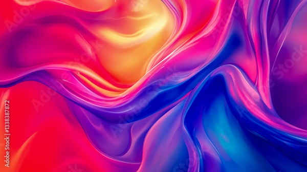 Fototapeta Abstract colorful background wallpaper design with vibrant fluid gradient waves and smooth textures
