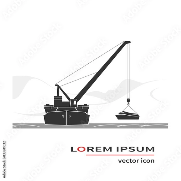 Obraz Floating crane icon.