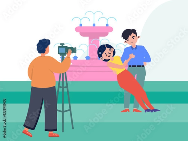 Obraz Filming Location Concept Illustration Stylish and Beautiful