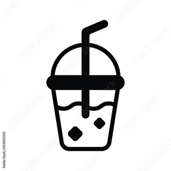 Fototapeta Ready to use glyph style icon of takeaway juice glass