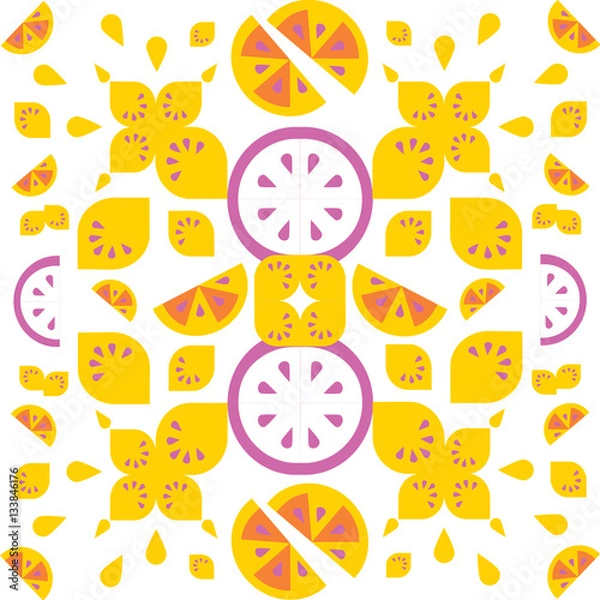 Fototapeta lemon vector pattern
