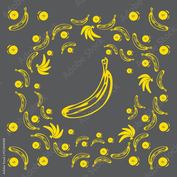 Obraz banana vector ornament pattern