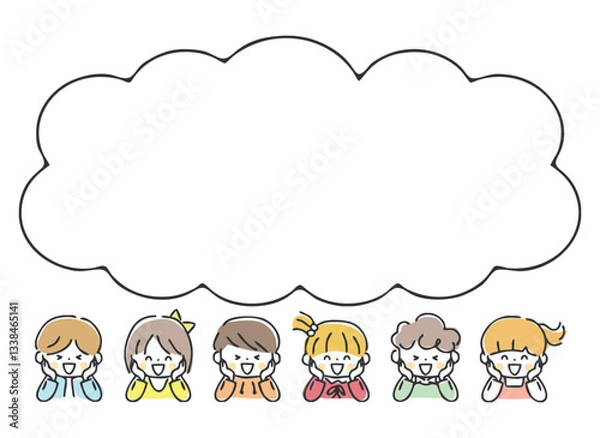 Obraz 子ども達と吹き出しのイラスト