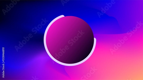 Obraz Simple purple black circle over twilight mesh gradient background