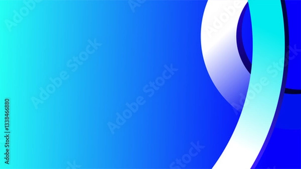 Obraz White blue green arches and circles over blue green background