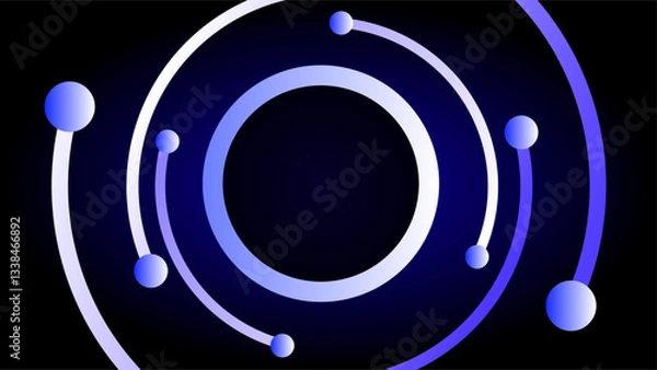 Obraz Spinning blue joint outline circles creative abstract background
