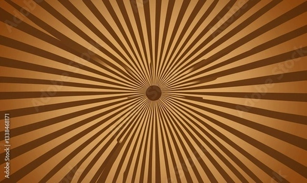 Fototapeta Radial burst with a brown color scheme, featuring diverging lines from a central point and a circular element