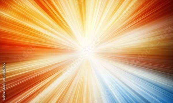 Fototapeta Radiant burst of light, with warm hues blending into cool tones, creating a dynamic abstract background