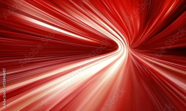 Fototapeta Radiant red vortex Light streams blur in dynamic motion, creating a visually captivating and energetic abstract image