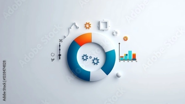Fototapeta 
business data statistics info graphics, pie charts, bar graphs, and numerical data, business growth analysis 