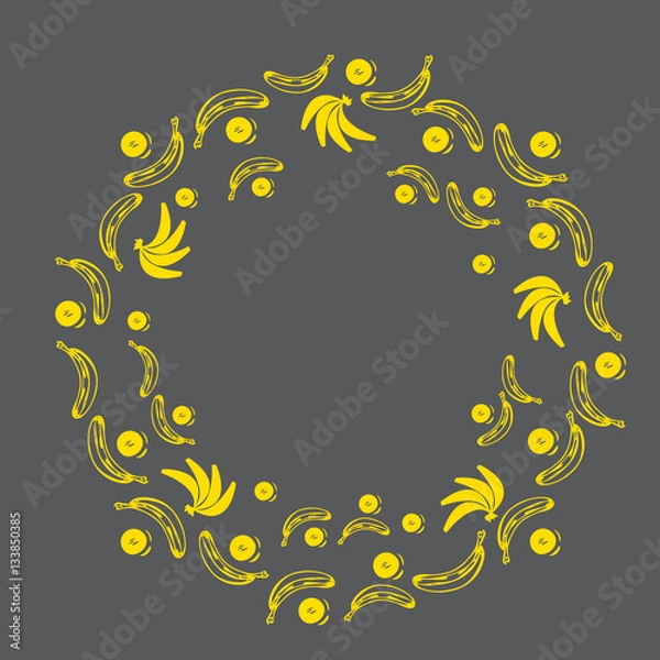 Obraz banana round vector frame