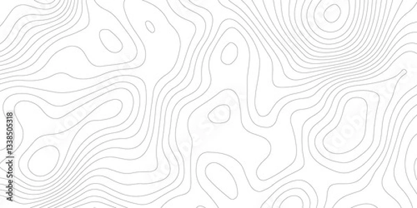 Obraz  White wave paper curved reliefs abstract background. Abstract topographic contours map background. luxury topographic wavy pattern and geographic grid map design . Abstract lines background.
