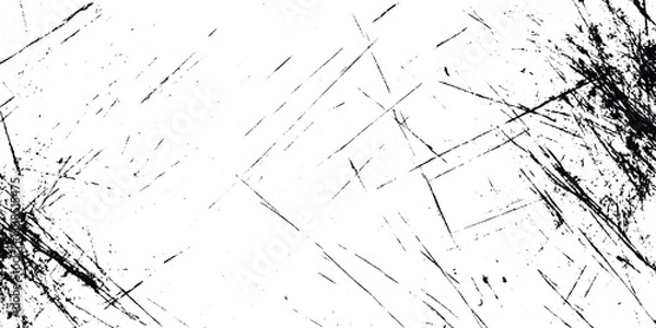 Fototapeta Abstract old and grainy distressed vintage texture of cracks, chips, dot, grunge texture with black scratches and stains, Dark weathered overlay pattern sample scratched grunge effect.