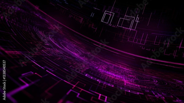 Obraz Fondo Digital Futurista Abstracto, neón rosa y negro