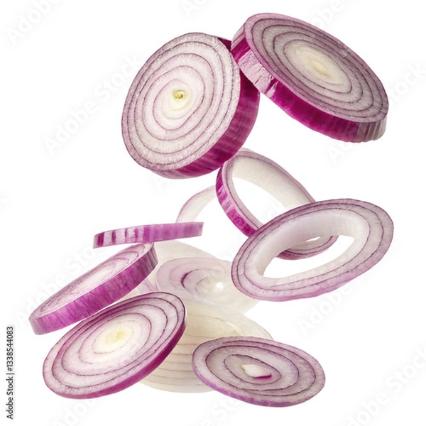 Fototapeta Red Onion Slices, Food Photo isolated on transparent background