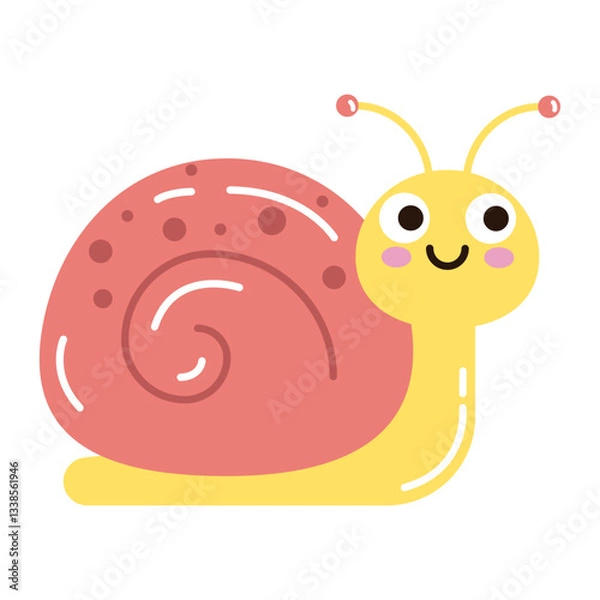 Fototapeta Vector image of a cute snail