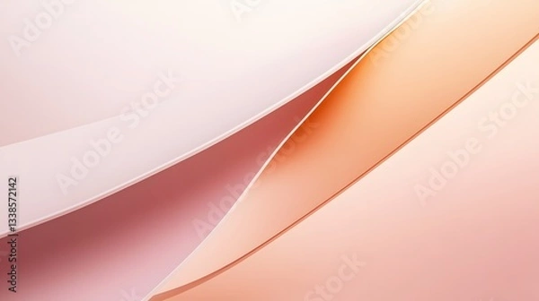 Fototapeta Abstract Pink and Orange Curving Layers Design