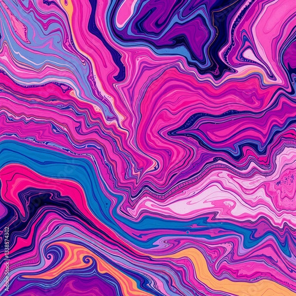 Fototapeta Colorful Abstract Fluid Art with Swirling Patterns