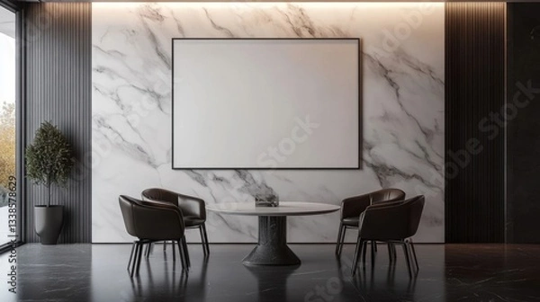 Fototapeta Modern meeting room with blank canvas.