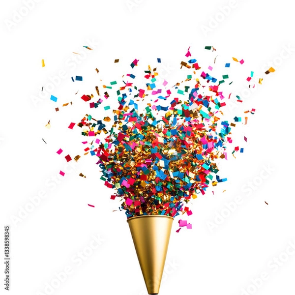 Obraz Years Eve confetti popper isolated on transparent background