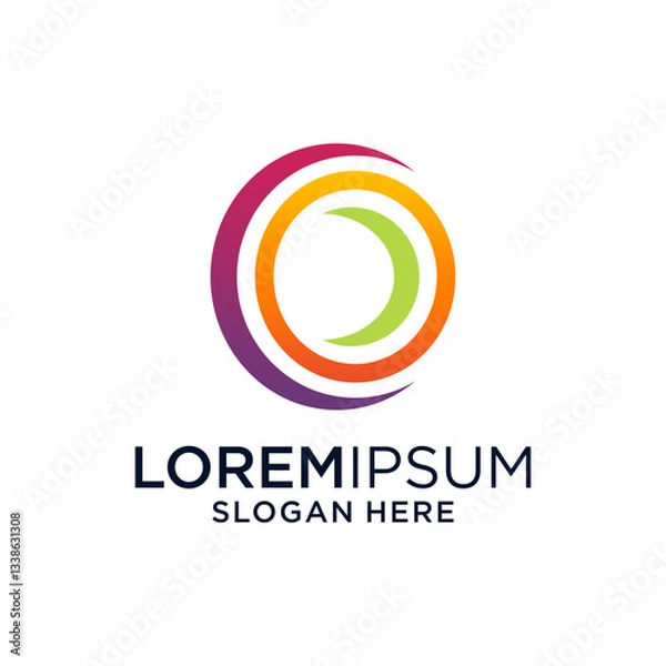 Obraz Abstract Colorful Circle Logo Design