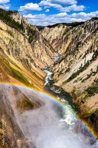 Obraz Yellowstone River Valley Rainbow
