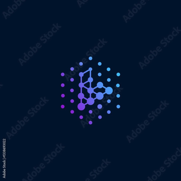 Fototapeta Abstract Network Technology Design with Purple and Blue Gradient