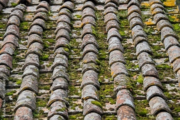 Obraz Ancient Roof Tiles on a Building in Perugia Italy