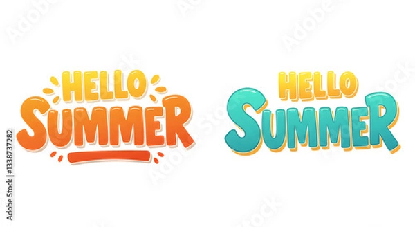 Obraz Hello Summer Typography Designs  Summer Graphics