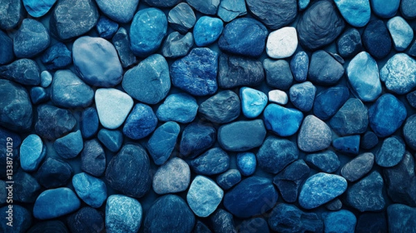 Obraz Blue rocks and pebbles