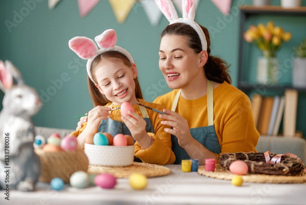 Obraz family preparing for Easter