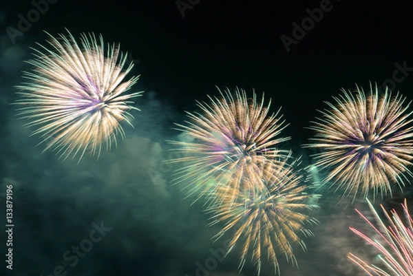 Fototapeta firework background with free space for text