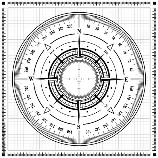 Obraz Radar compass rose