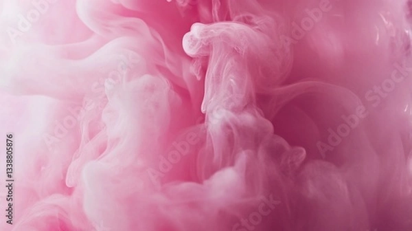 Fototapeta A captivating dance of pink smoke creating a soft and ethereal abstract background