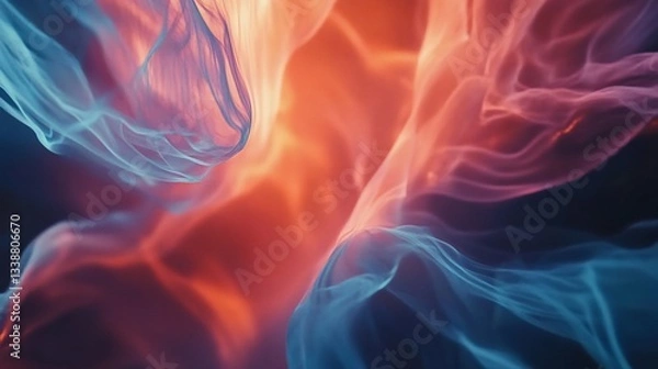 Fototapeta Abstract fluid background with blue and orange smoke effect, great for wallpaper