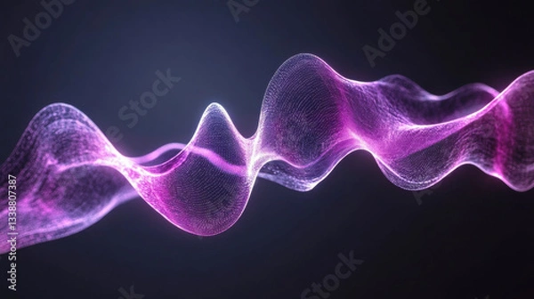 Fototapeta Vibrant purple digital waves create mesmerizing visual effect
