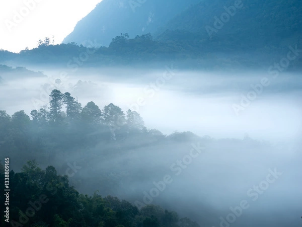 Fototapeta Mountains and Mist of Doi Luang Chiang Dao