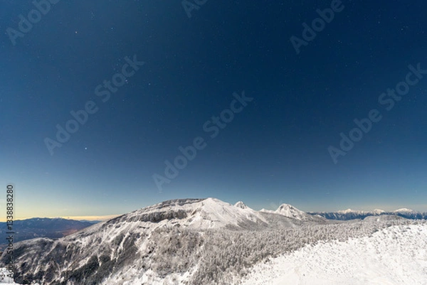 Obraz 厳冬期 根石岳の夜空