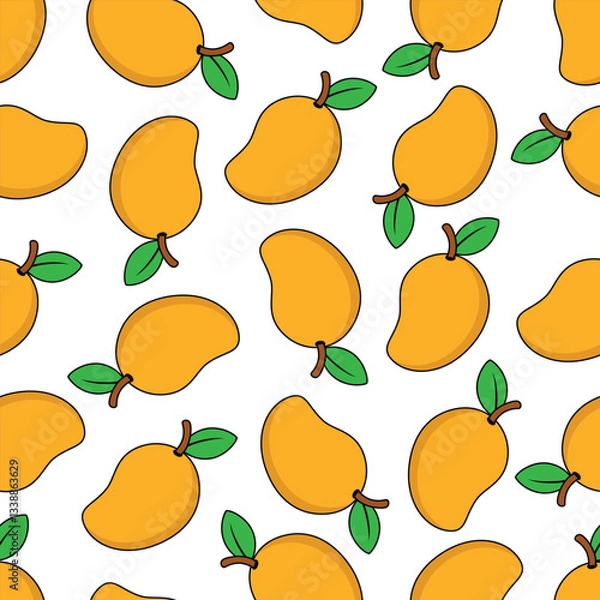 Obraz mango seamless pattern for background, decoration, fabric motif, product packaging, texture, wallpaper