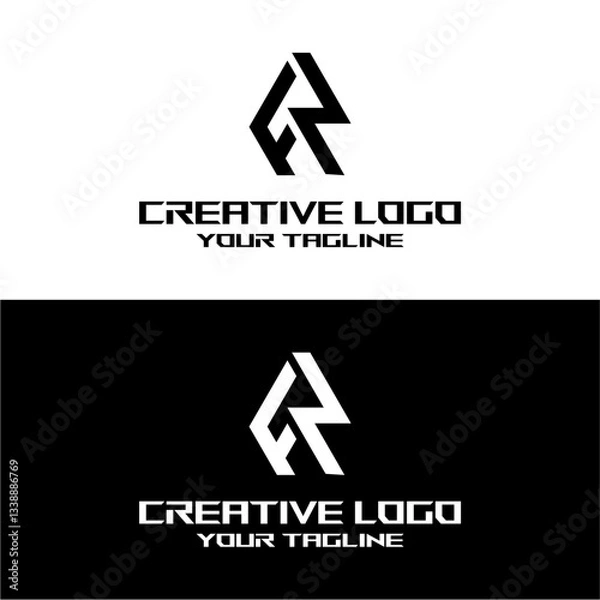 Obraz creative letter logo nf design vector