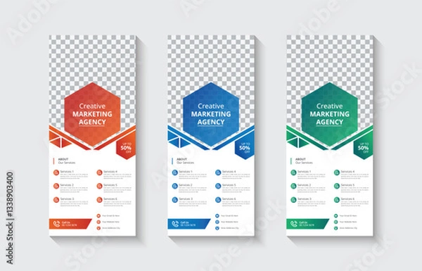 Obraz Corporate Roll-Up Banner Design pull-up banner and x banner,