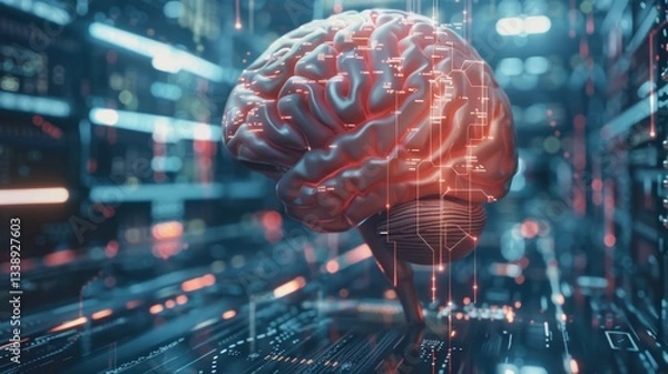 Obraz Neural Interfaces: Brain-computer technologies that enable direct control over digital devices and prosthetics, revolutionizing human interaction with technology.
