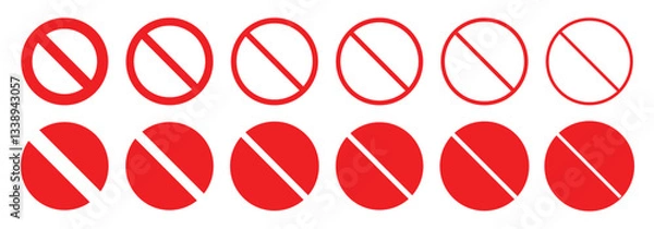 Fototapeta Vector red prohibition sign. No Sign Icon. Red Crossed Circle Vector Design.