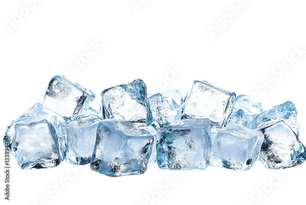 Obraz ice cubes on white background