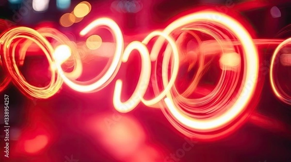 Fototapeta an abstract representation of neon red lights.