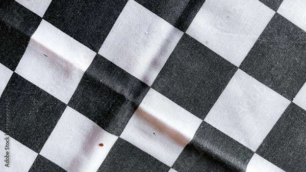 Fototapeta black and white chess cloth texture