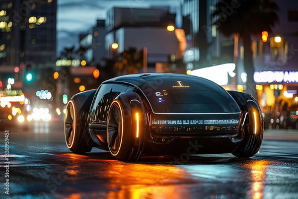 Fototapeta The Future of Mobility: Autonomous Car in Motion