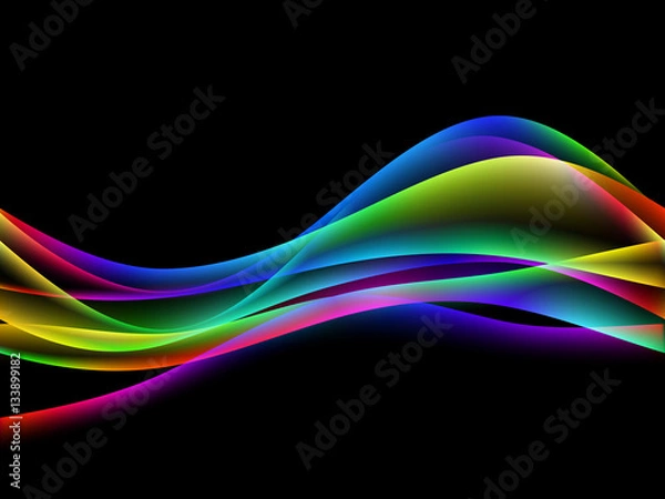 Fototapeta dinamyc flow, stylized  waves, vector